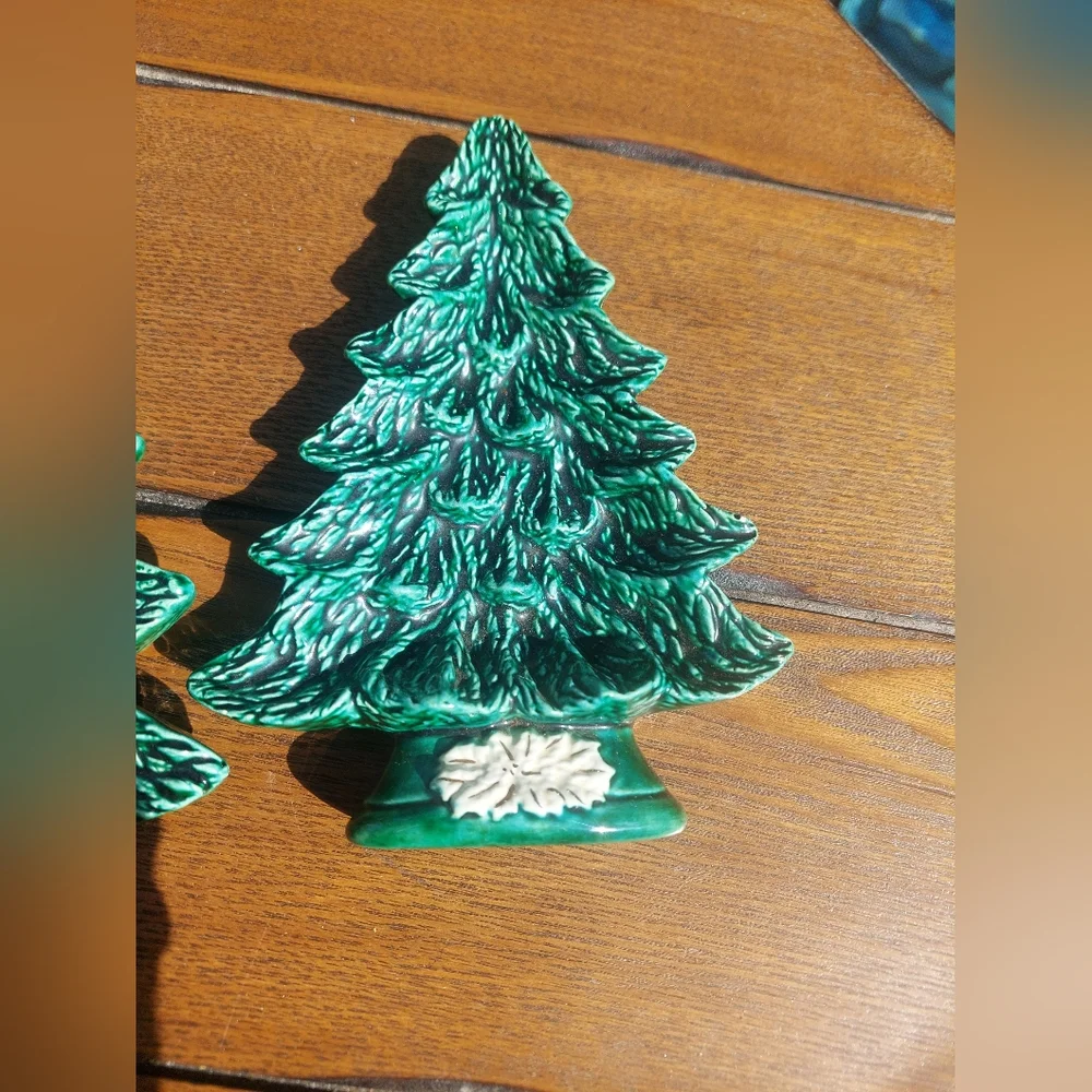 Vintage Nowells Molds Christmas Tree Candy Dishes Trinket Tray Display '81